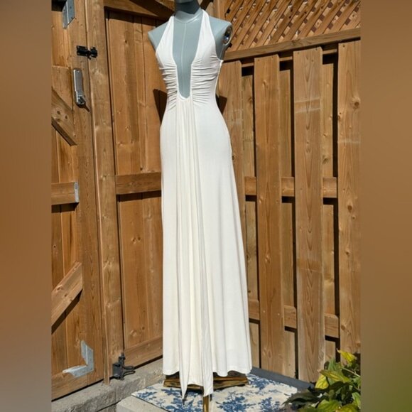 🆕 MISHA COLLECTION 🧿 NWOT The Jennifer Cupro Maxi Dress, Ivory - Sz XS - Picture 10 of 16